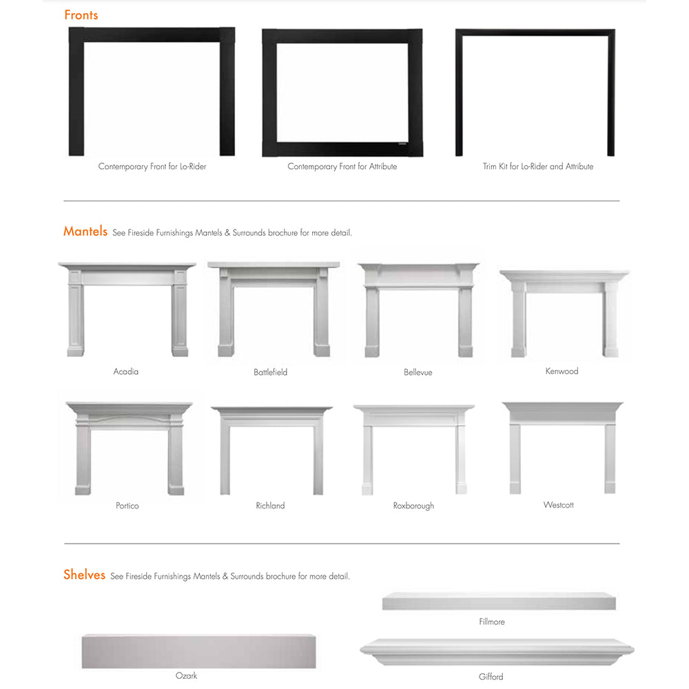 Monessen 36" Lo-Rider Clean Face Vent-Free Gas Firebox with Interior Panels