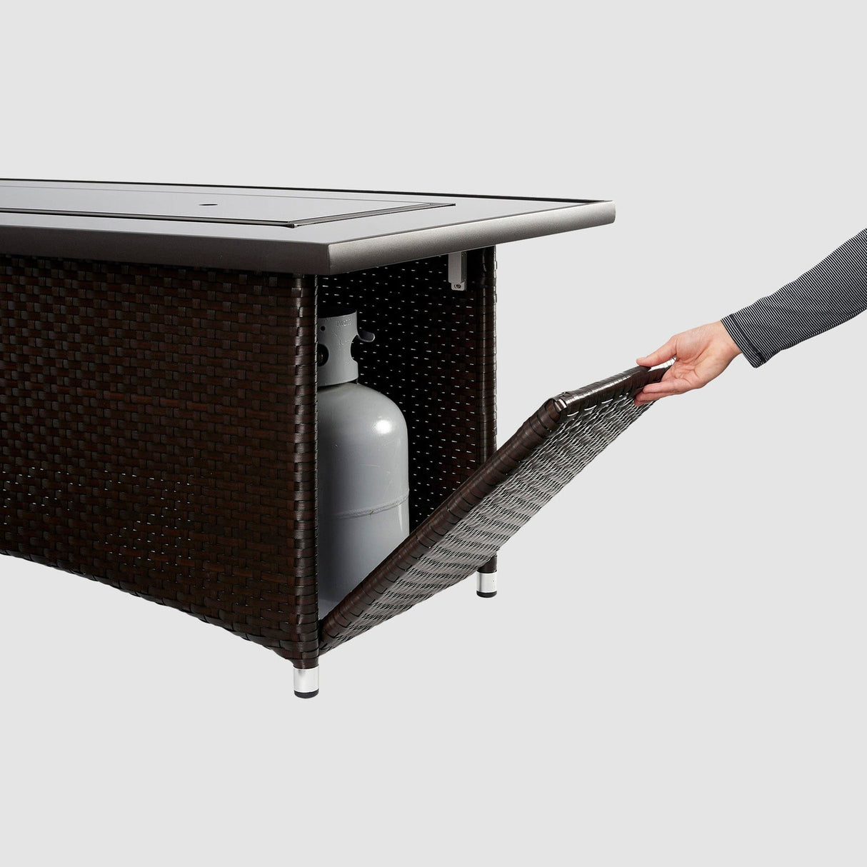 The Outdoor Greatroom Montego 59" Linear Gas Fire Pit Table - MG-1242-BLSM-K