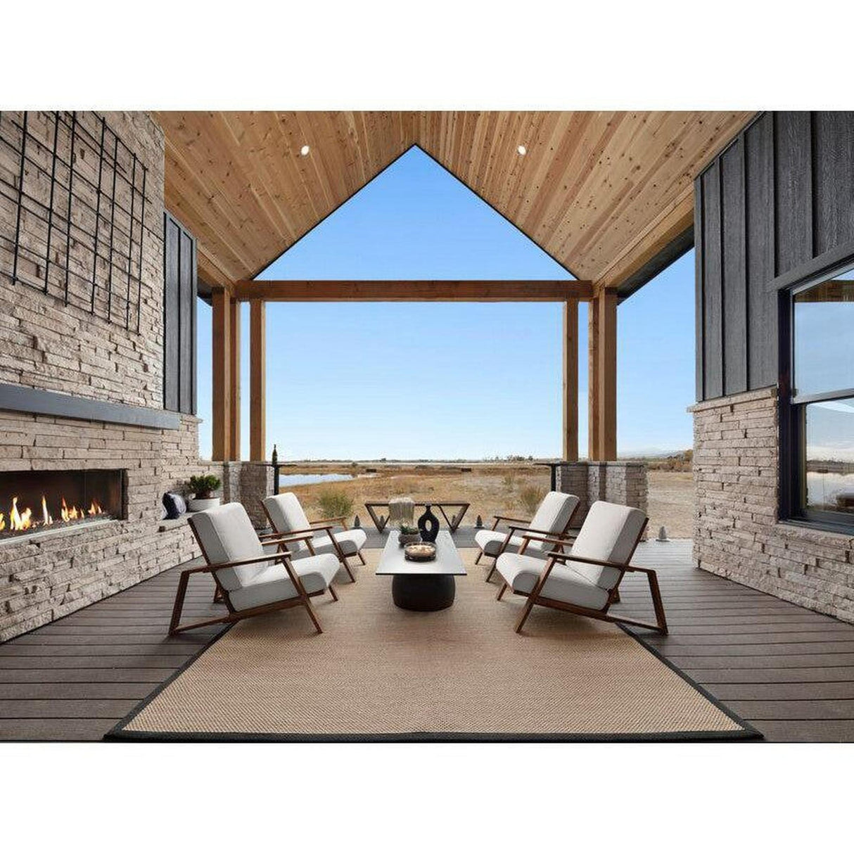 Majestic Lanai 48" Linear Contemporary Outdoor Vent-Free Natural Gas Fireplace