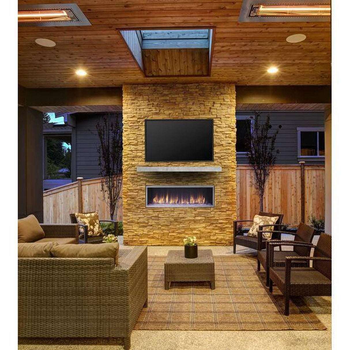 Majestic Lanai 48" Linear Contemporary Outdoor Vent-Free Natural Gas Fireplace
