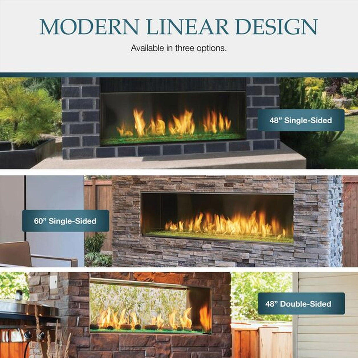 Majestic Lanai 48" Linear Contemporary Outdoor Vent-Free Natural Gas Fireplace