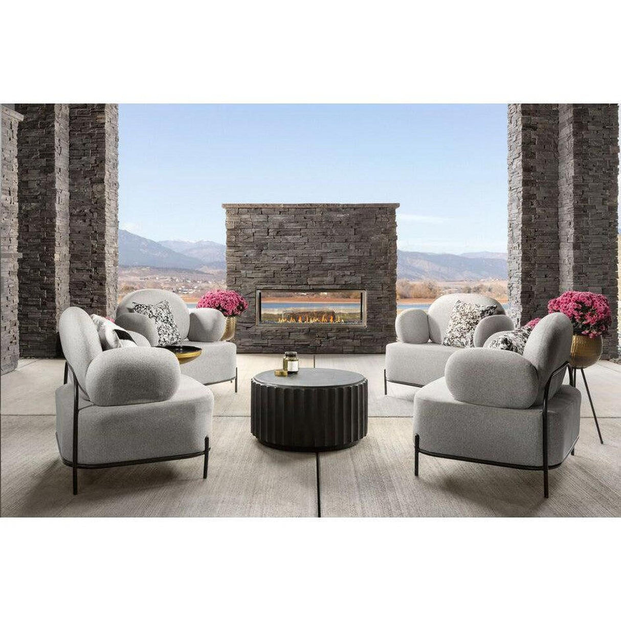 Majestic Lanai See-Through 48" Linear Contemporary Outdoor Vent-Free Natural Gas Fireplace