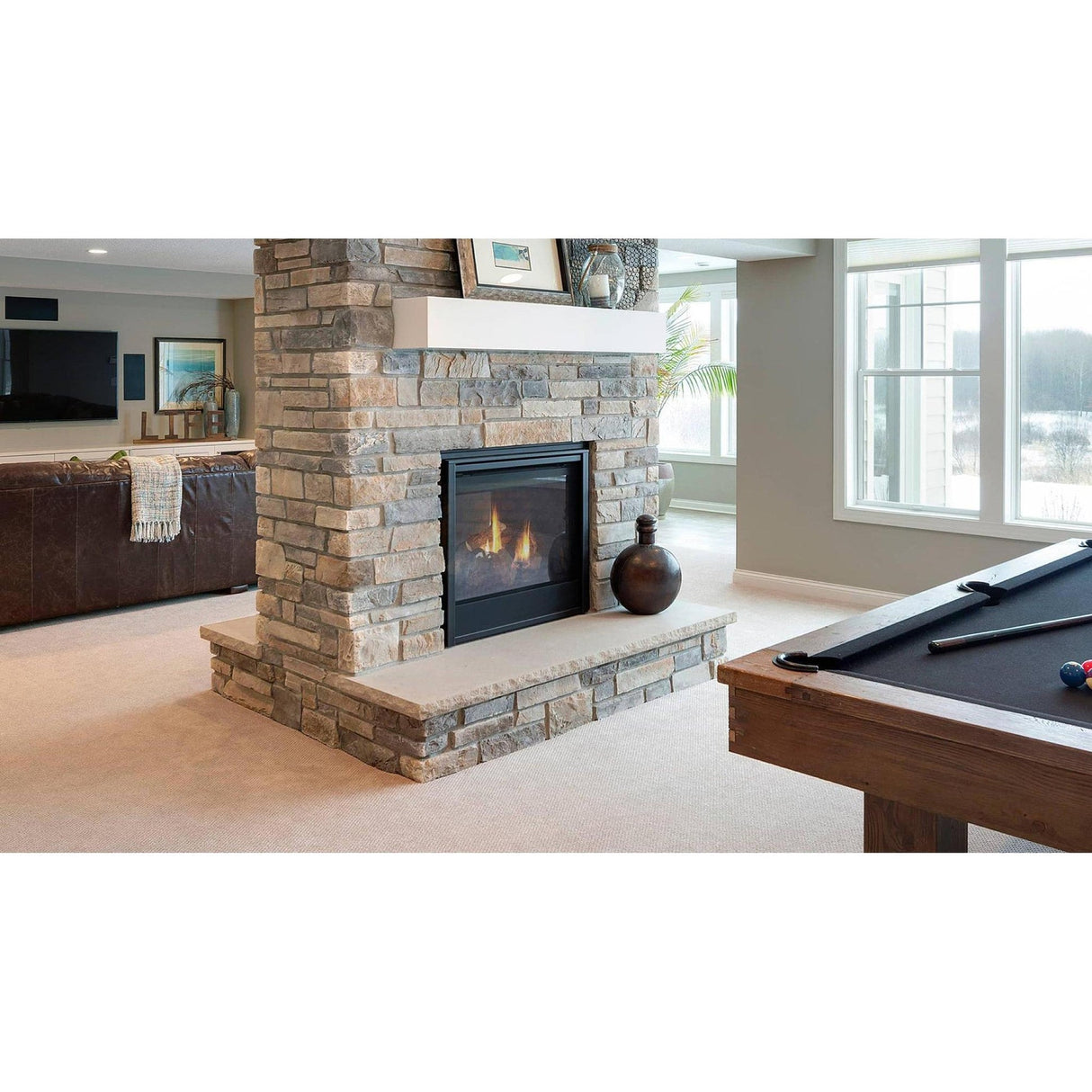 Majestic See-Through 36" Traditional Multi-Sided Top/Rear Direct Vent Gas Fireplace
