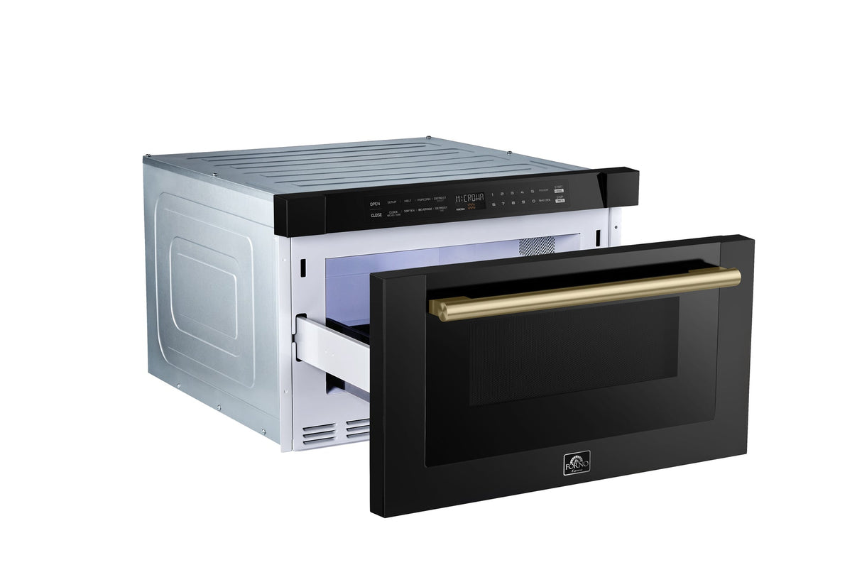 Forno Capoliveri Espresso 24-Inch Microwave Drawer, 1.2 cu.ft, 1500 Watts, Built-In, 11 Power Levels, Sensor Cooking