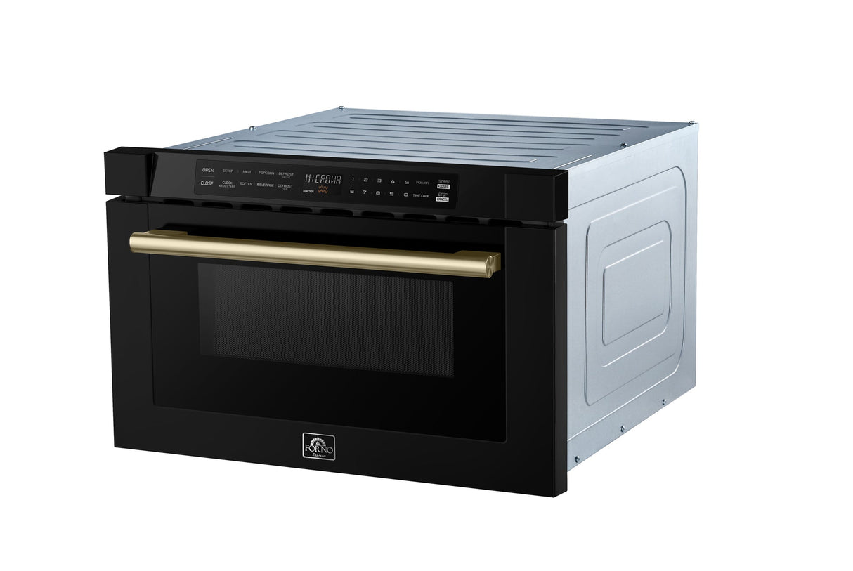 Forno Capoliveri Espresso 24-Inch Microwave Drawer, 1.2 cu.ft, 1500 Watts, Built-In, 11 Power Levels, Sensor Cooking