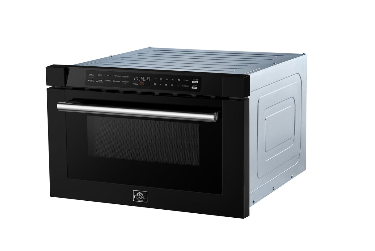 Forno Capoliveri Espresso 24-Inch Microwave Drawer, 1.2 cu.ft, 1500 Watts, Built-In, 11 Power Levels, Sensor Cooking