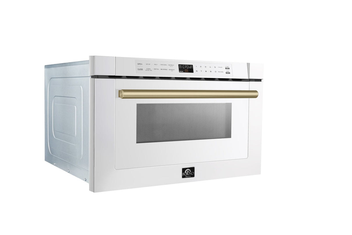 Forno Capoliveri Espresso 24-Inch Microwave Drawer, 1.2 cu.ft, 1500 Watts, Built-In, 11 Power Levels, Sensor Cooking