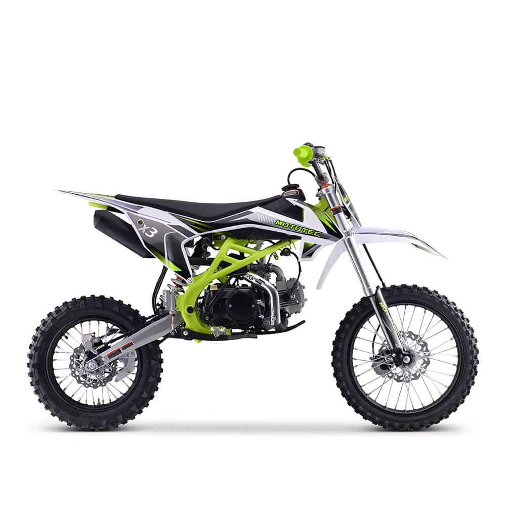 MotoTec X3 125CC 4-Stroke Green Gas-Powered Dirt Bike (95731462)