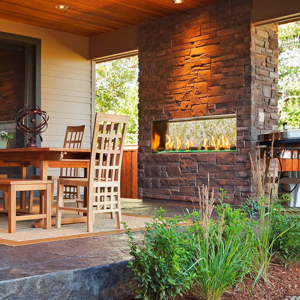 Majestic Lanai 48" See-Through Outdoor Linear Vent-Free Gas Fireplace