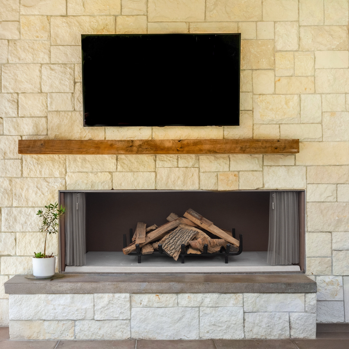 Empire Aspen 60” Outdoor Wood Burning Linear Fireplace - OWB60LFB0F