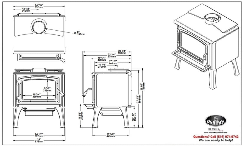 Osburn 1700 Wood Stove - OB01700