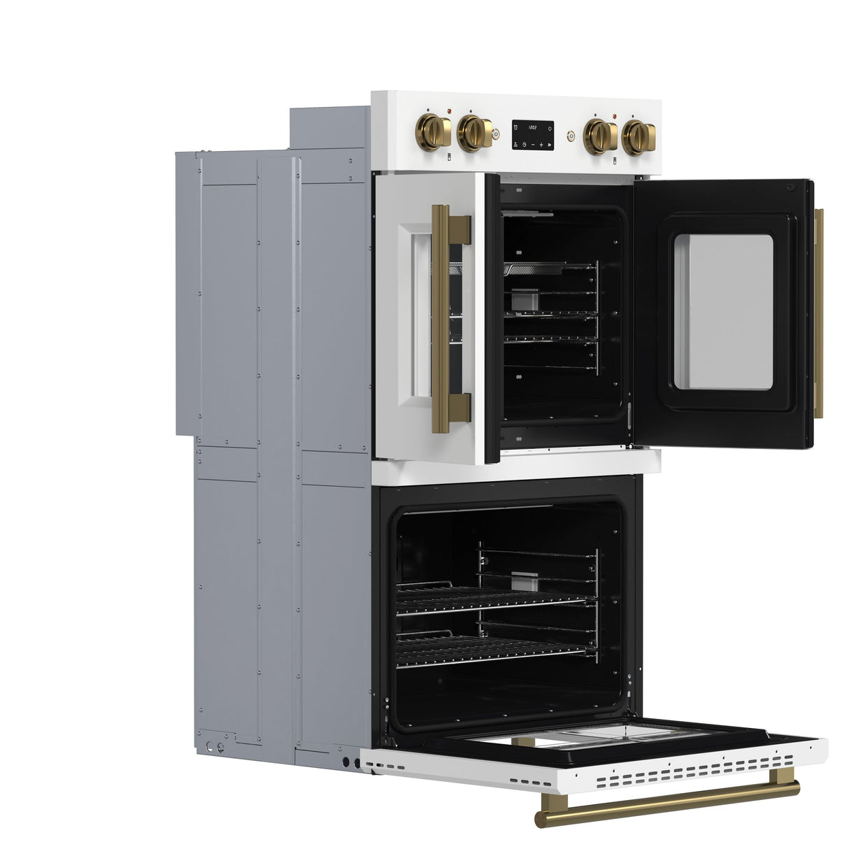 Forno Asti 30" Double Wall Oven – 7.36 cu.ft, 7200W Dual Convection, Upper French Doors, Air Fry, Sous Vide & Self-Clean