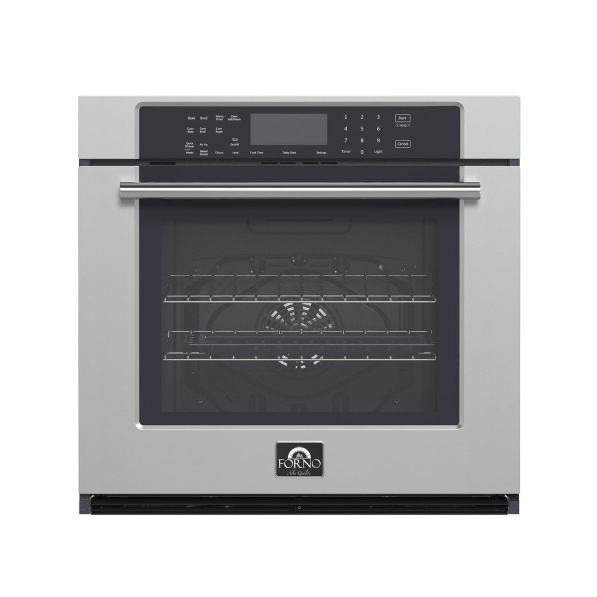 Forno Villarosa 30" Electric Wall Oven – 5.0 cu.ft, Air Fry, Steam Cleaning, Glass Touch Controls