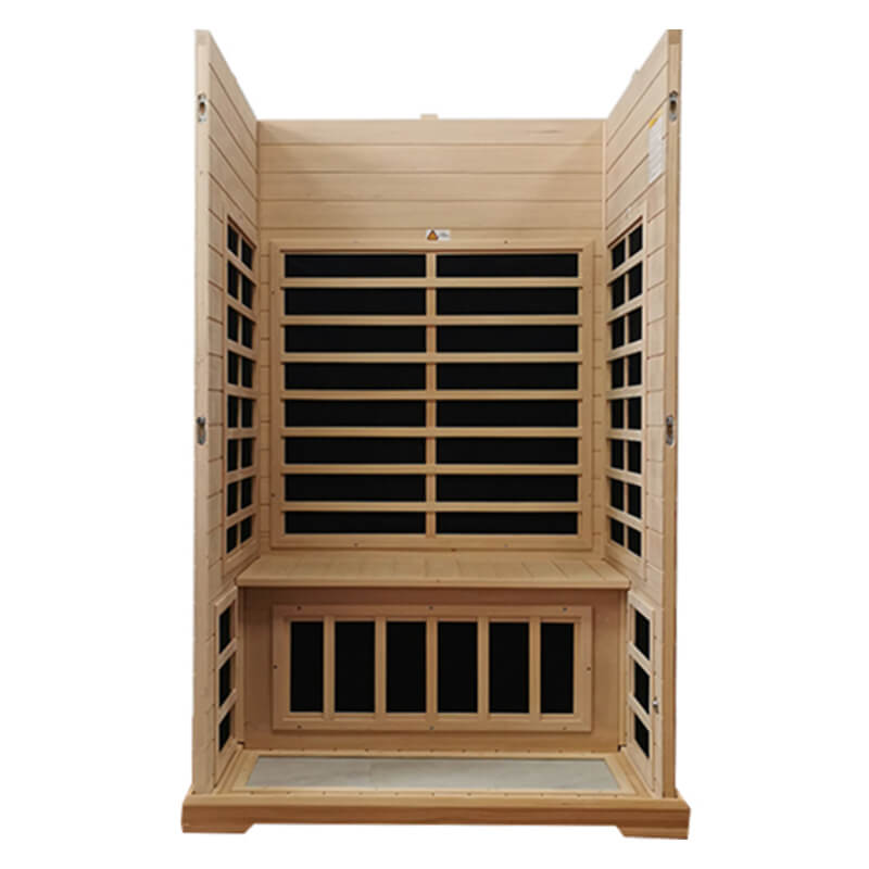 Premium Hemlock Wood Two Person FAR Infrared Sauna Room W/ Glass Door, 1750W (96081525)