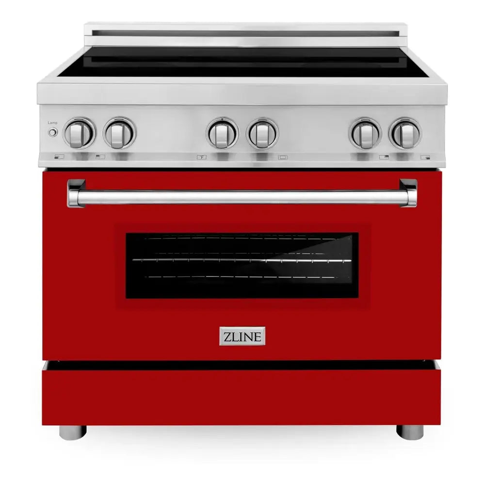ZLINE 36" Freestanding Professional Induction Range with LED Knob Indicators, Smooth Glide Racks