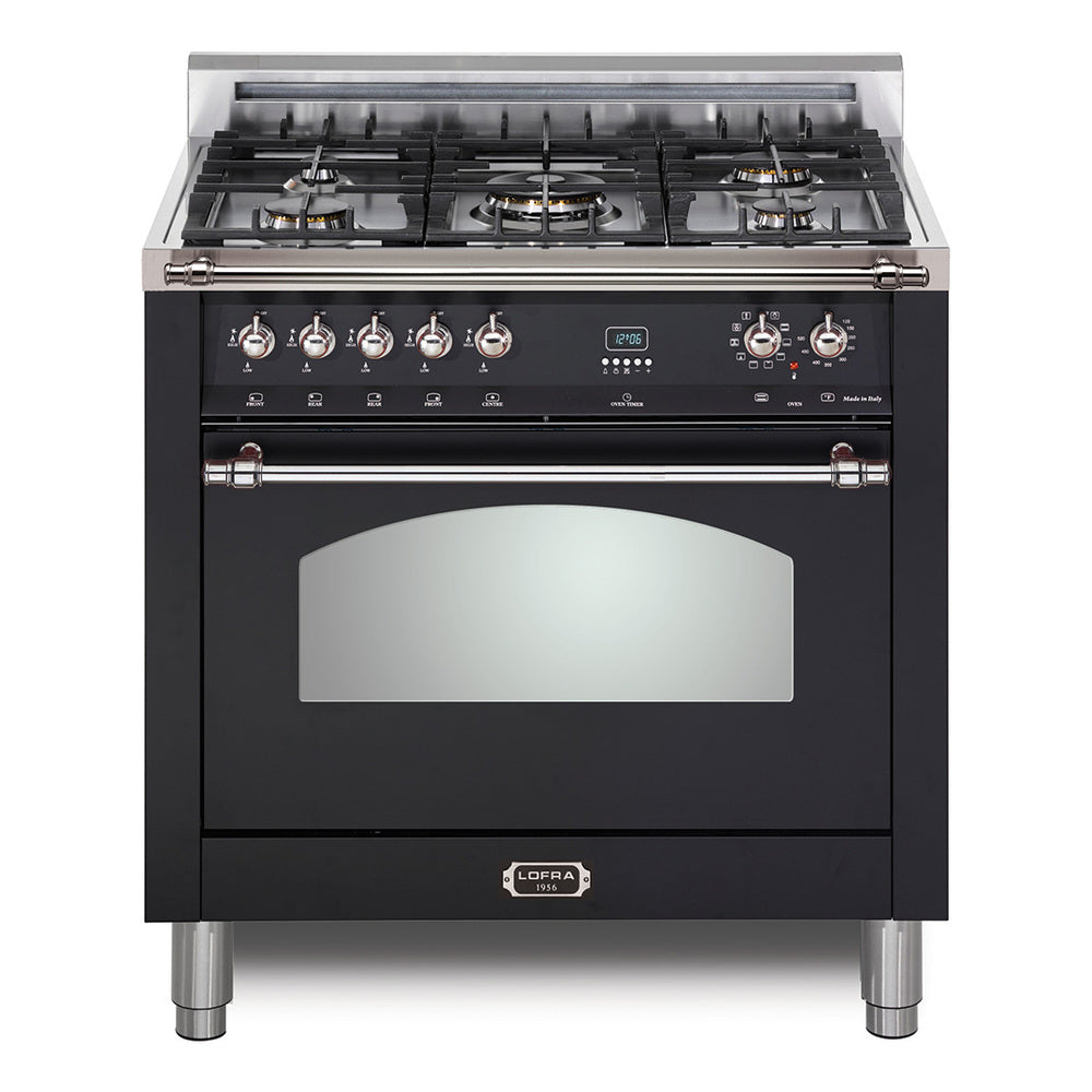 Lofra 30" Dolcevita Series Freestanding Dual Fuel Range with 5 Sealed Brass Burners, 3 cu. ft. Oven Capacity and True European Convection