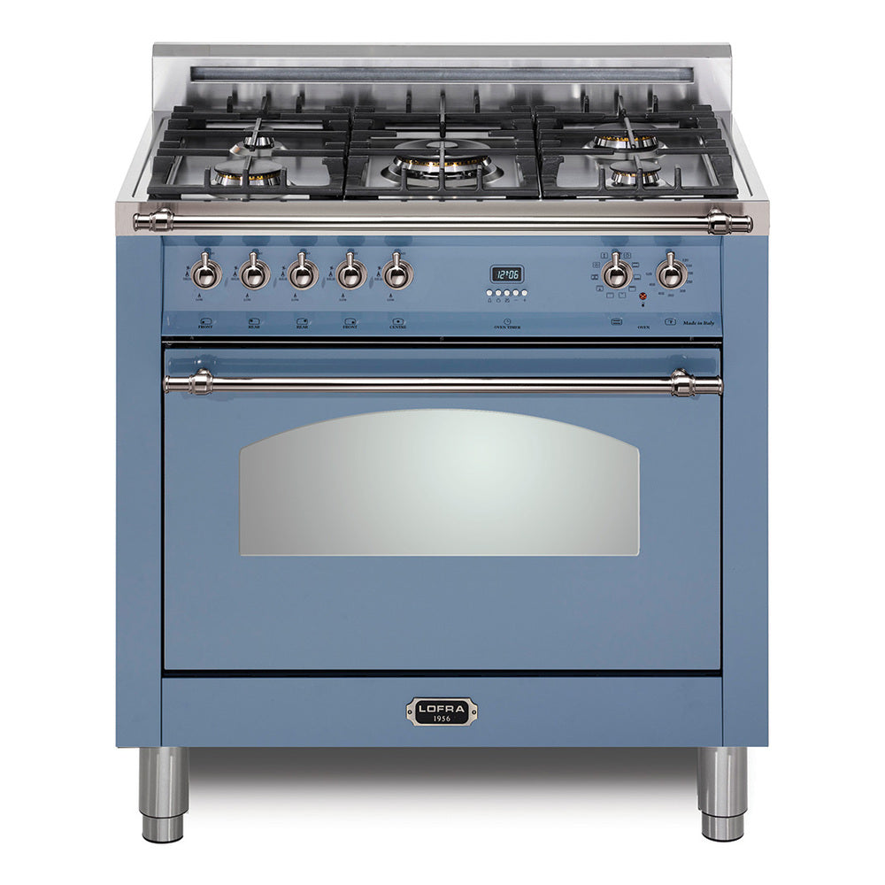 Lofra 30" Dolcevita Series Freestanding Dual Fuel Range with 5 Sealed Brass Burners, 3 cu. ft. Oven Capacity and True European Convection