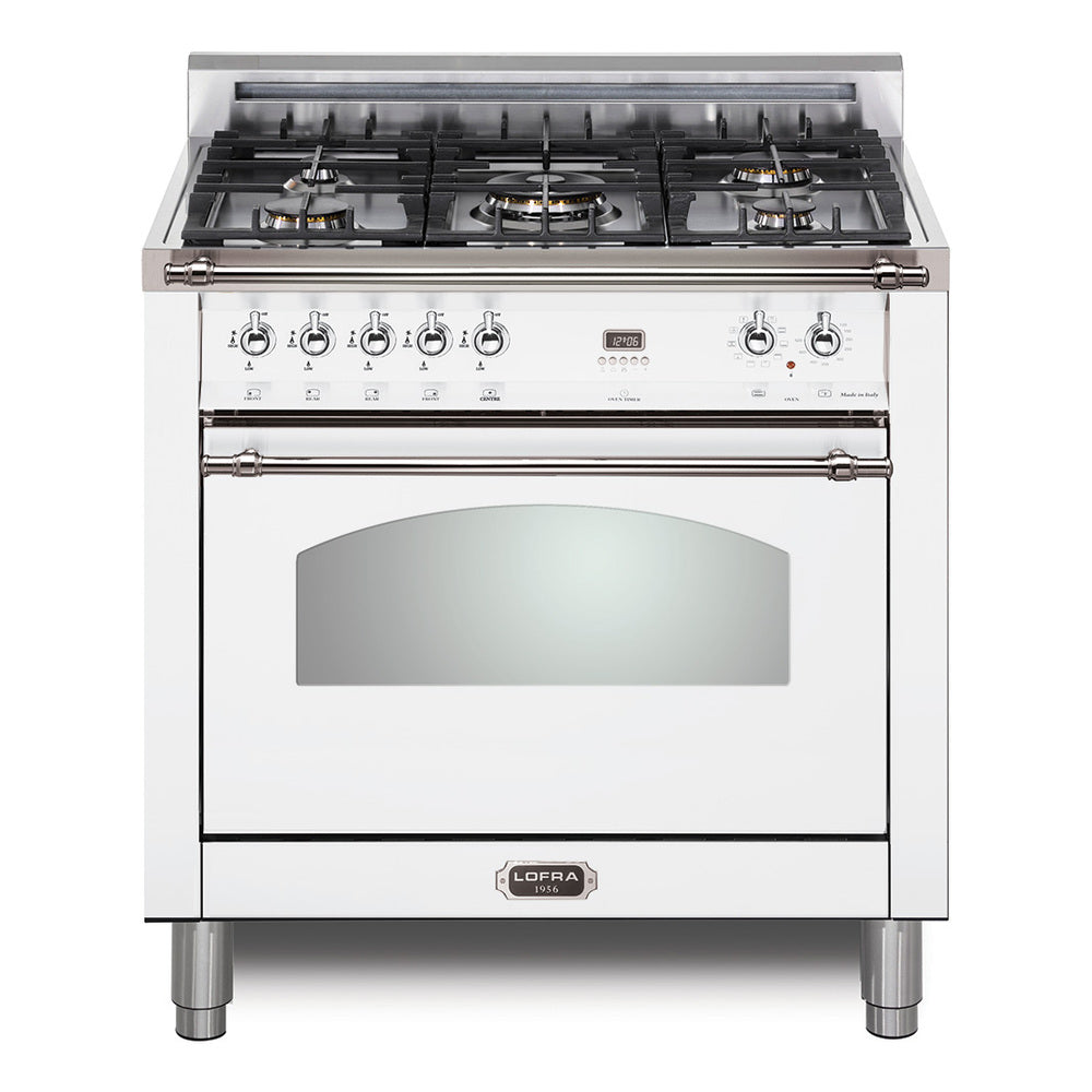Lofra 30" Dolcevita Series Freestanding Dual Fuel Range with 5 Sealed Brass Burners, 3 cu. ft. Oven Capacity and True European Convection
