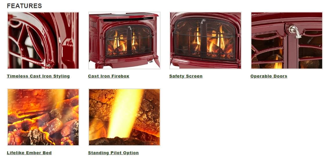 Vermont Castings Radiance Direct Vent Gas Stove - RADVTCBSB