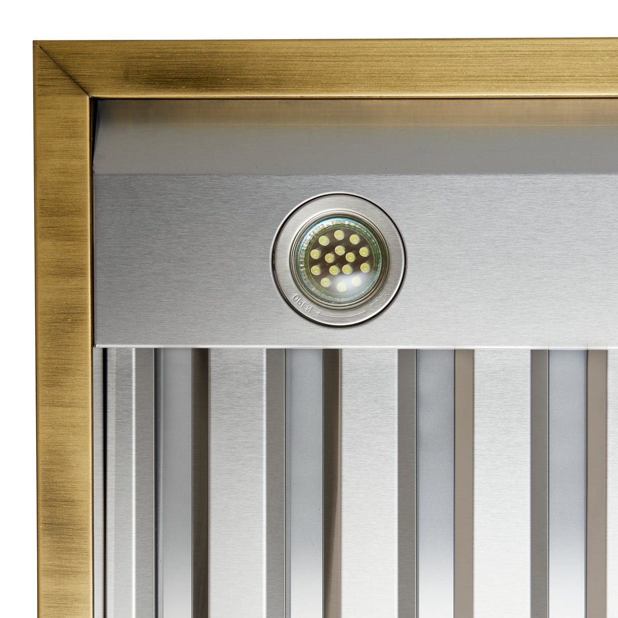 Forno Vittorio 48" Wall Mount Range Hood – Antique Brass Trim, 424 CFM, Remote Control, LED Lighting & Dishwasher-Safe Filters