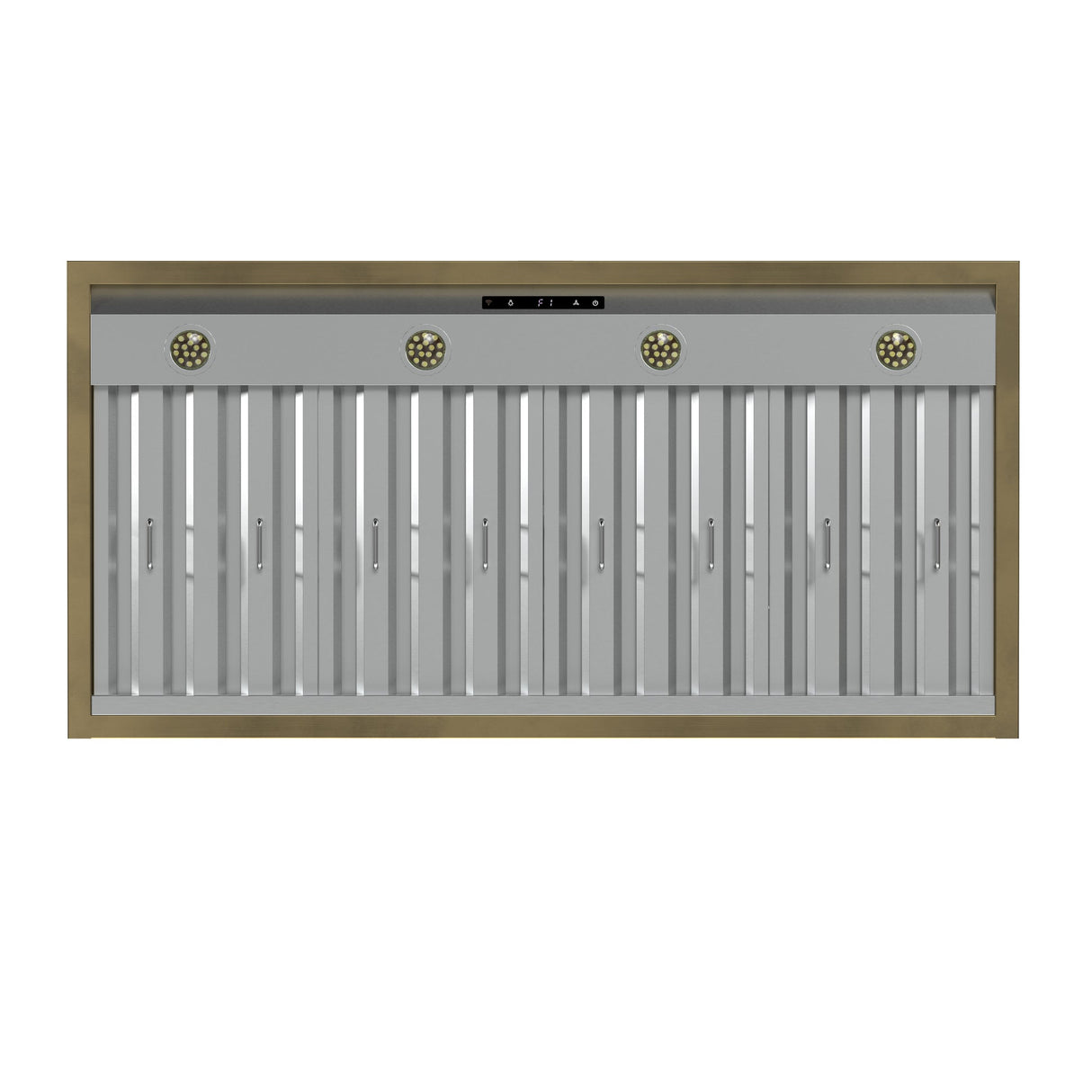 Forno Vittorio 48" Wall Mount Range Hood – Antique Brass Trim, 424 CFM, Remote Control, LED Lighting & Dishwasher-Safe Filters