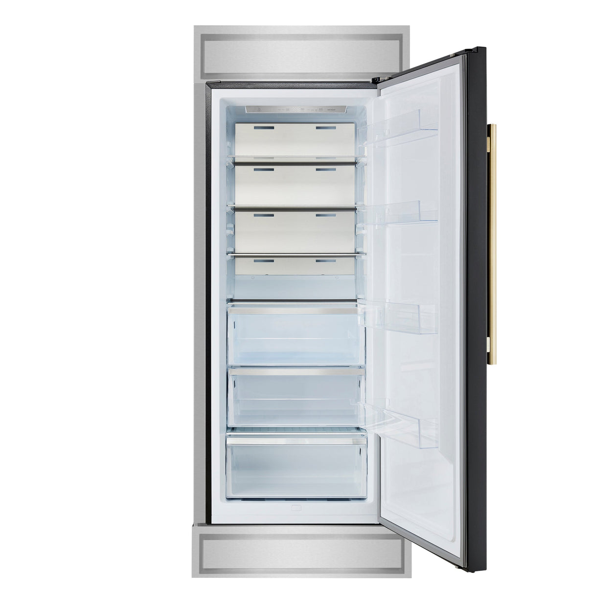 Forno Maderno 28-Inch Built-In Convertible Refrigerator With Antique Brass Handle, 13.6 cu.ft. Right Swing with Decorative Grill - 32-Inch Wide