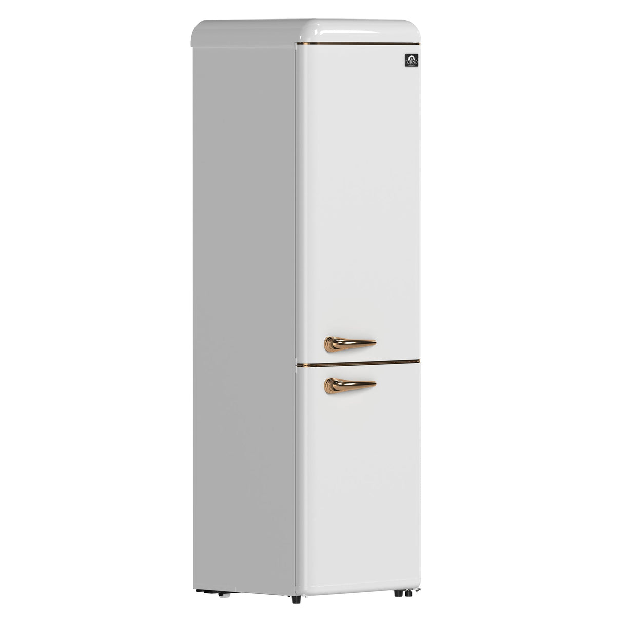 Forno Storico 22-Inch Retro bottom freezer Fridge, 9 cu.ft, Copper-Tone Handle