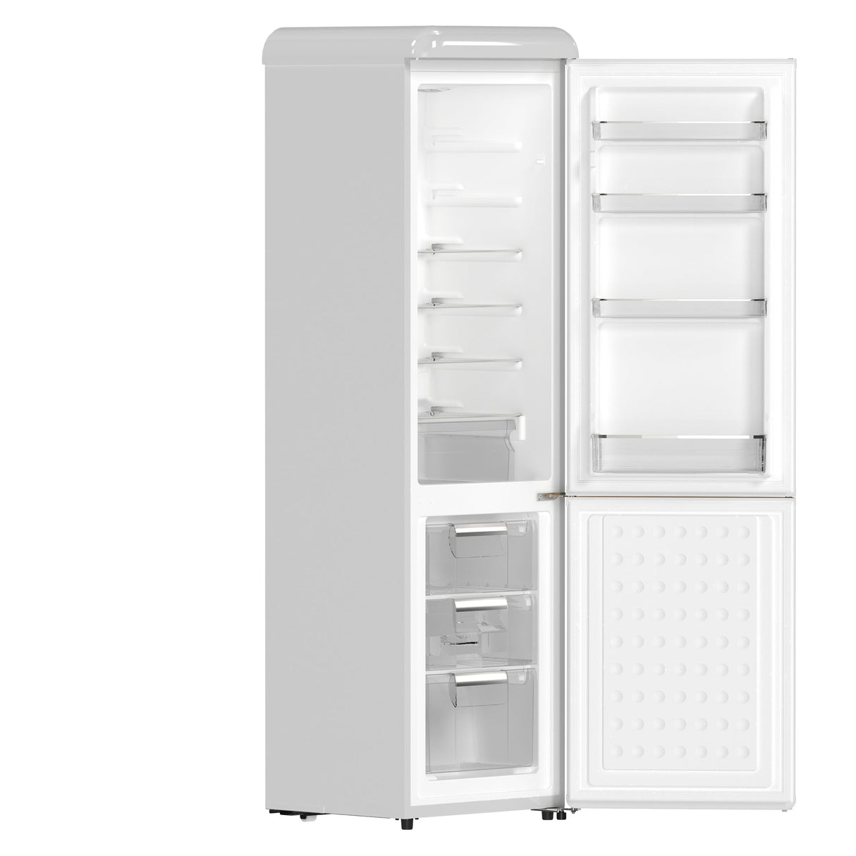 Forno Storico 22-Inch Retro bottom freezer Fridge, 9 cu.ft, Copper-Tone Handle