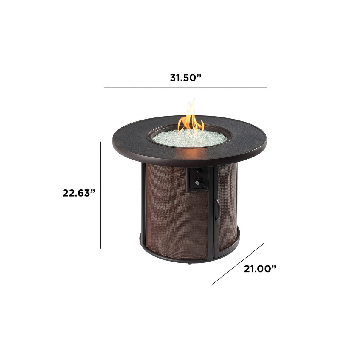 The Outdoor Greatroom Stonefire 31" Round Gas Fire Pit Table - SF-32-K