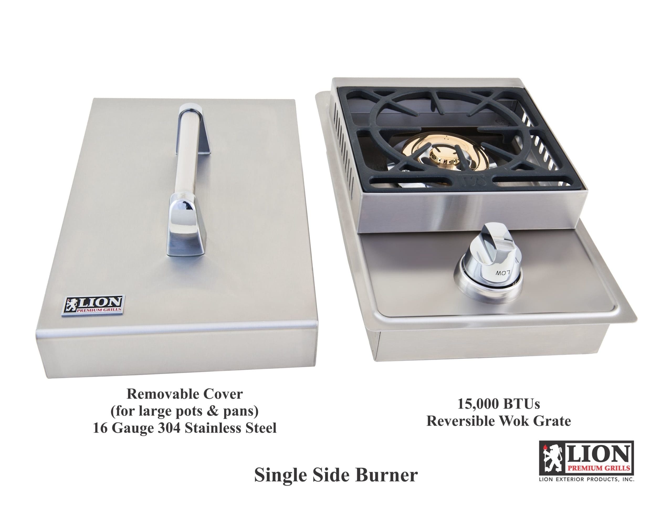 Lion Premium Grills Stainless Steel Drop In Gas Single Side Burner