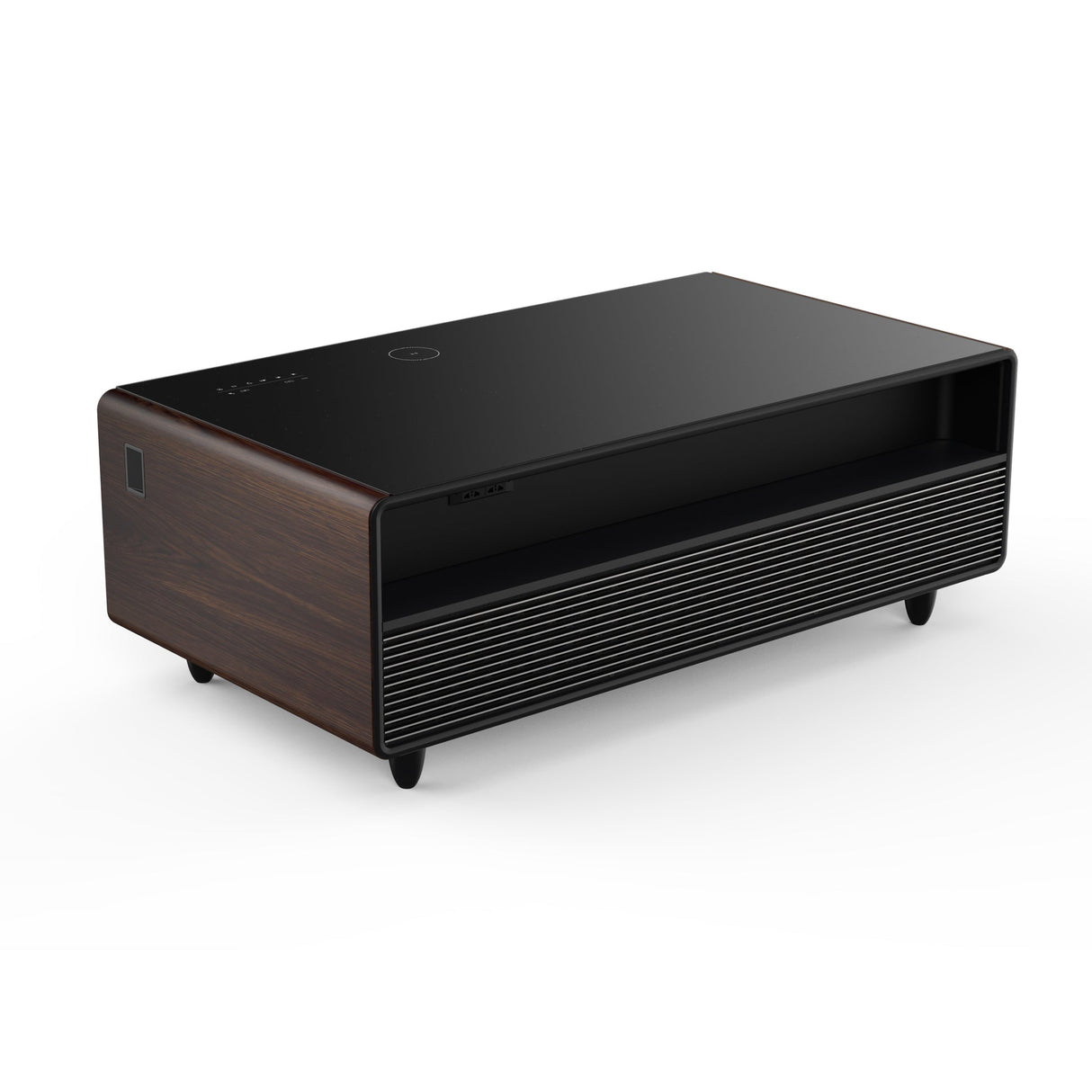 Forno Evoluto Tavolo 51" Smart Coffee Table with Wood-Accent Sides – Dual Cooling Drawers, Wireless Charging & Bluetooth Speaker
