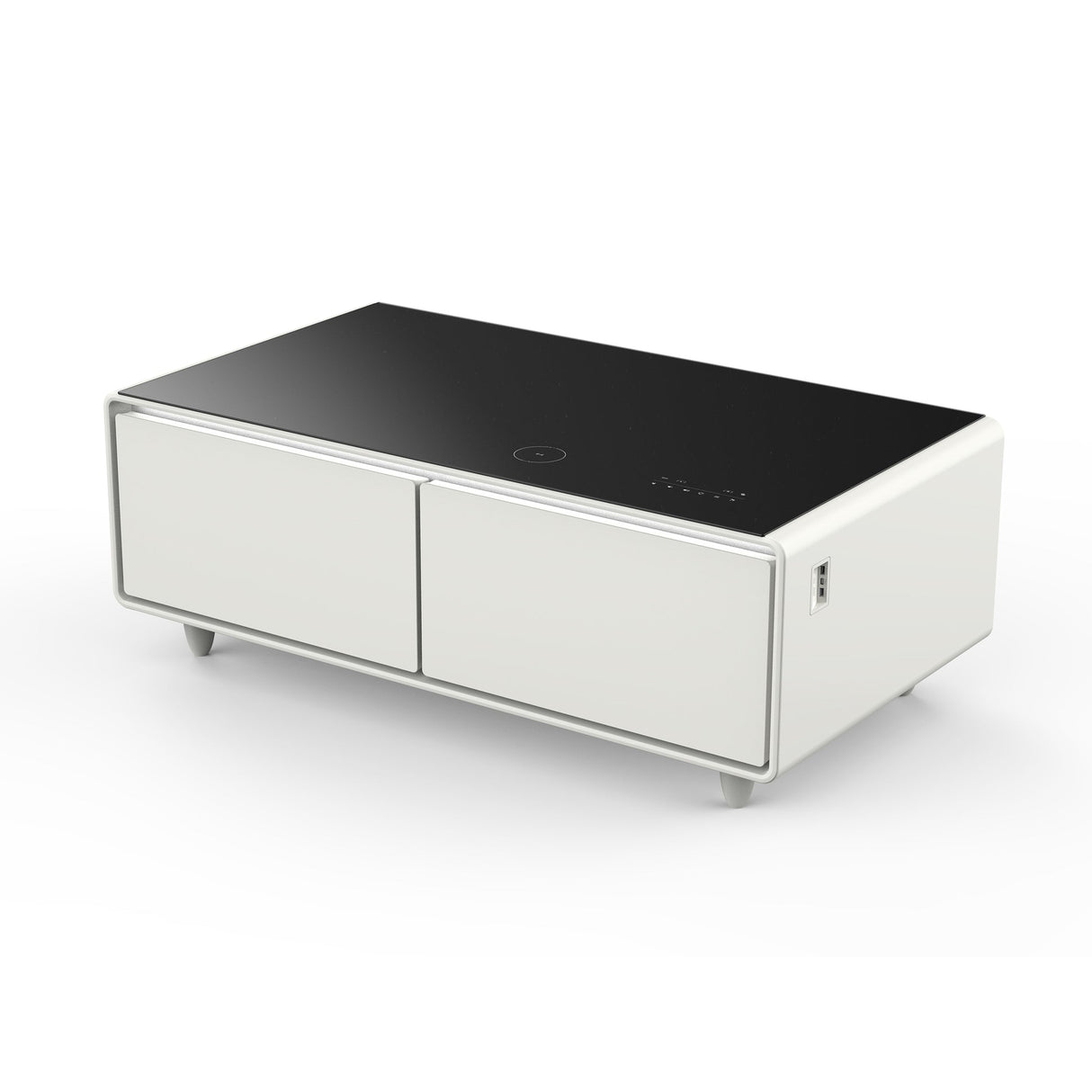 Forno Evoluto Tavolo 51" Smart Coffee Table – Dual Refrigerator Drawers, Bluetooth 5.0 Audio, Wireless Charging & RGB Ambient Light