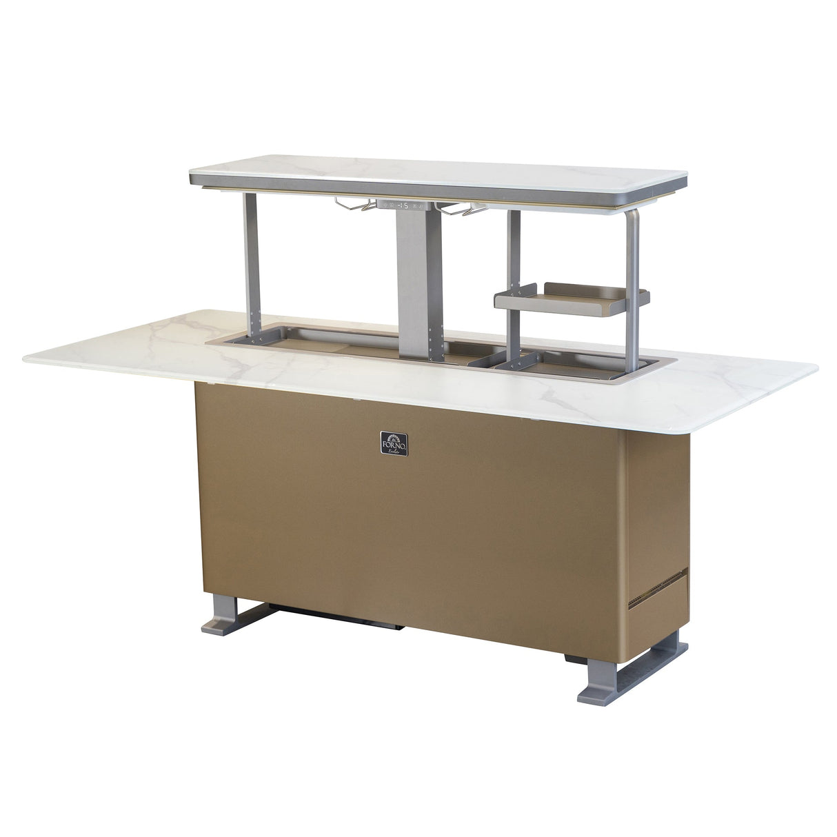 Frono Elevato Smart Bar Table, 5.3 cu.ft fridge and freezer with Bluetooth control