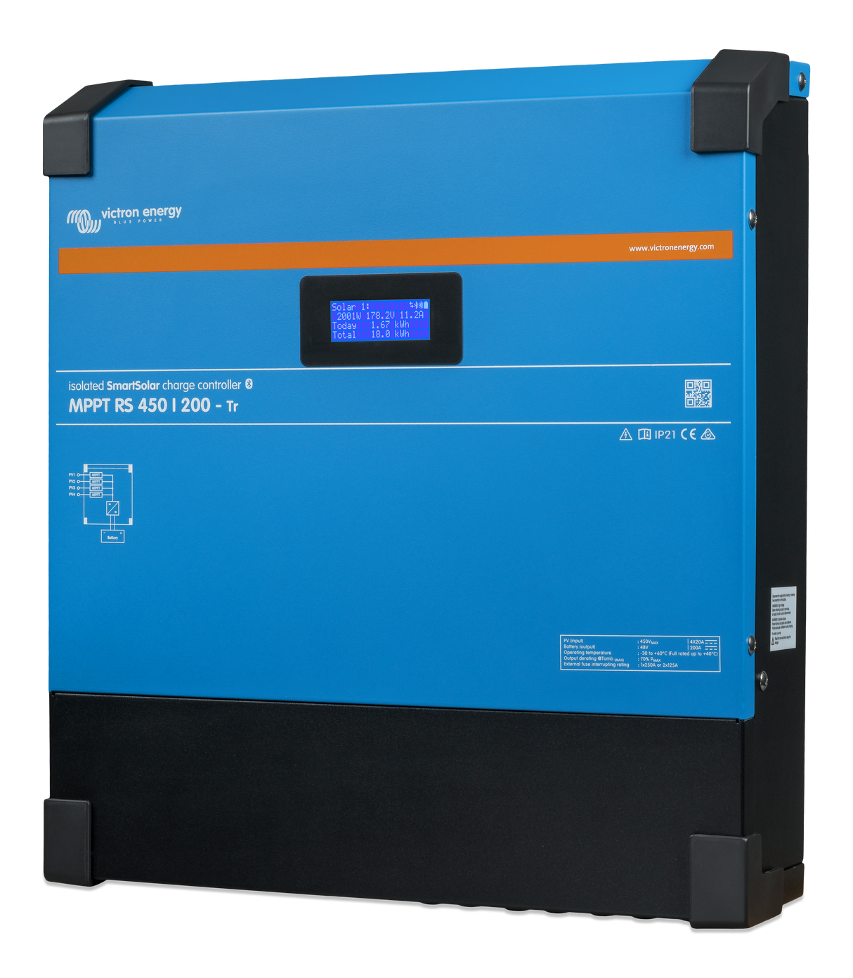 Victron Energy SmartSolar MPPT RS 450/200-Tr solar charge controller | SCC145120410