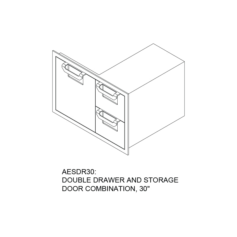 Aspire By Hestan 36" Double Drawer & Storage Drawer Combination - AESDR36
