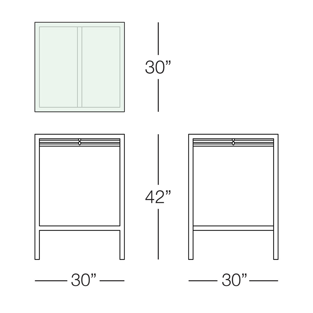 Kannoa Toledo Square Bar Table