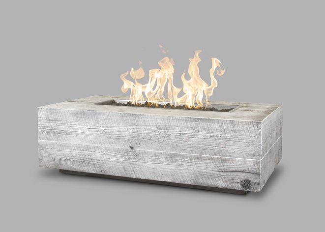 The Outdoor Plus Coronado Wood Grain Fire Pit + Free Cover