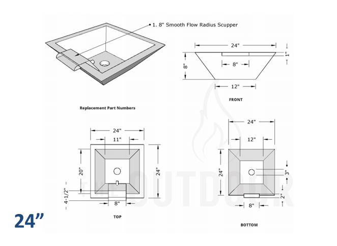The Outdoor Plus Maya Concrete Planter Bowl with Water