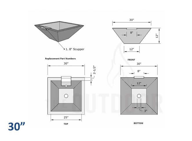 The Outdoor Plus Maya Concrete Planter Bowl with Water