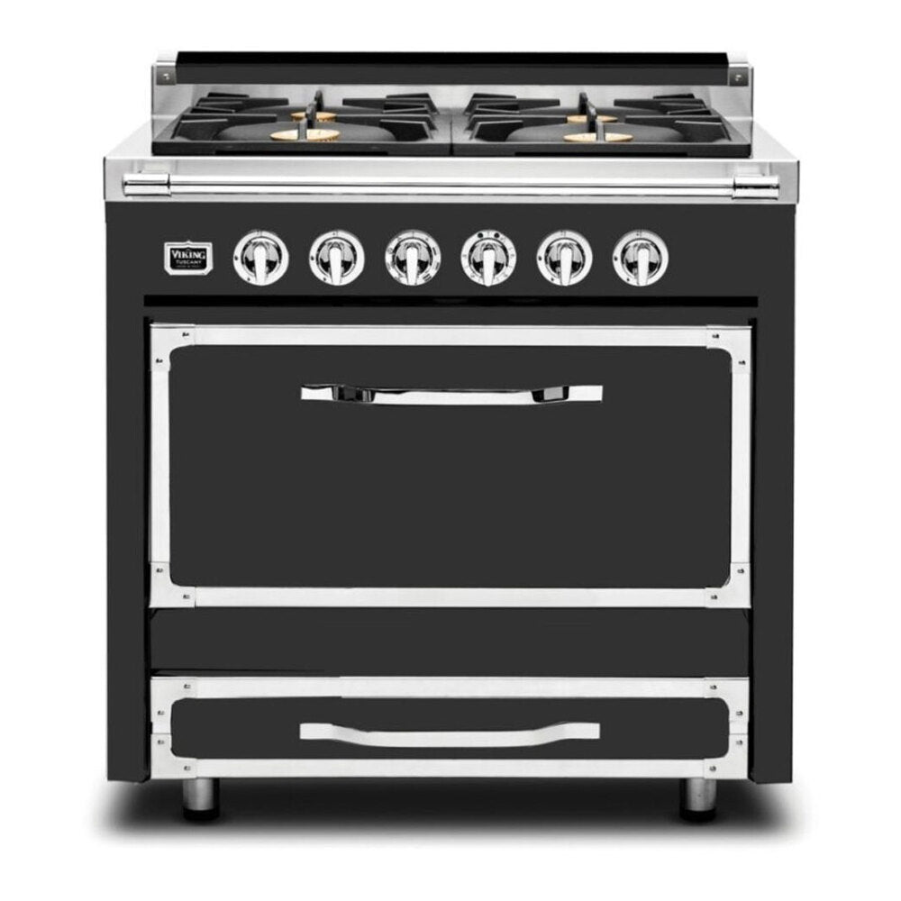 Viking Tuscany Series 36 inch Dual Fuel Range with 4 Sealed Burners - TVDR3614B*