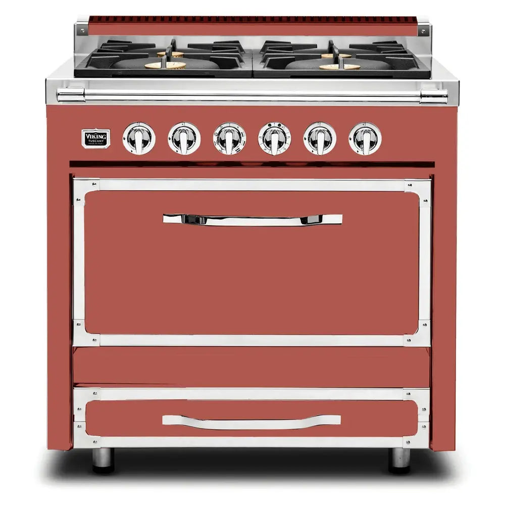 Viking Tuscany Series 36 inch Dual Fuel Range with 4 Sealed Burners - TVDR3614B*