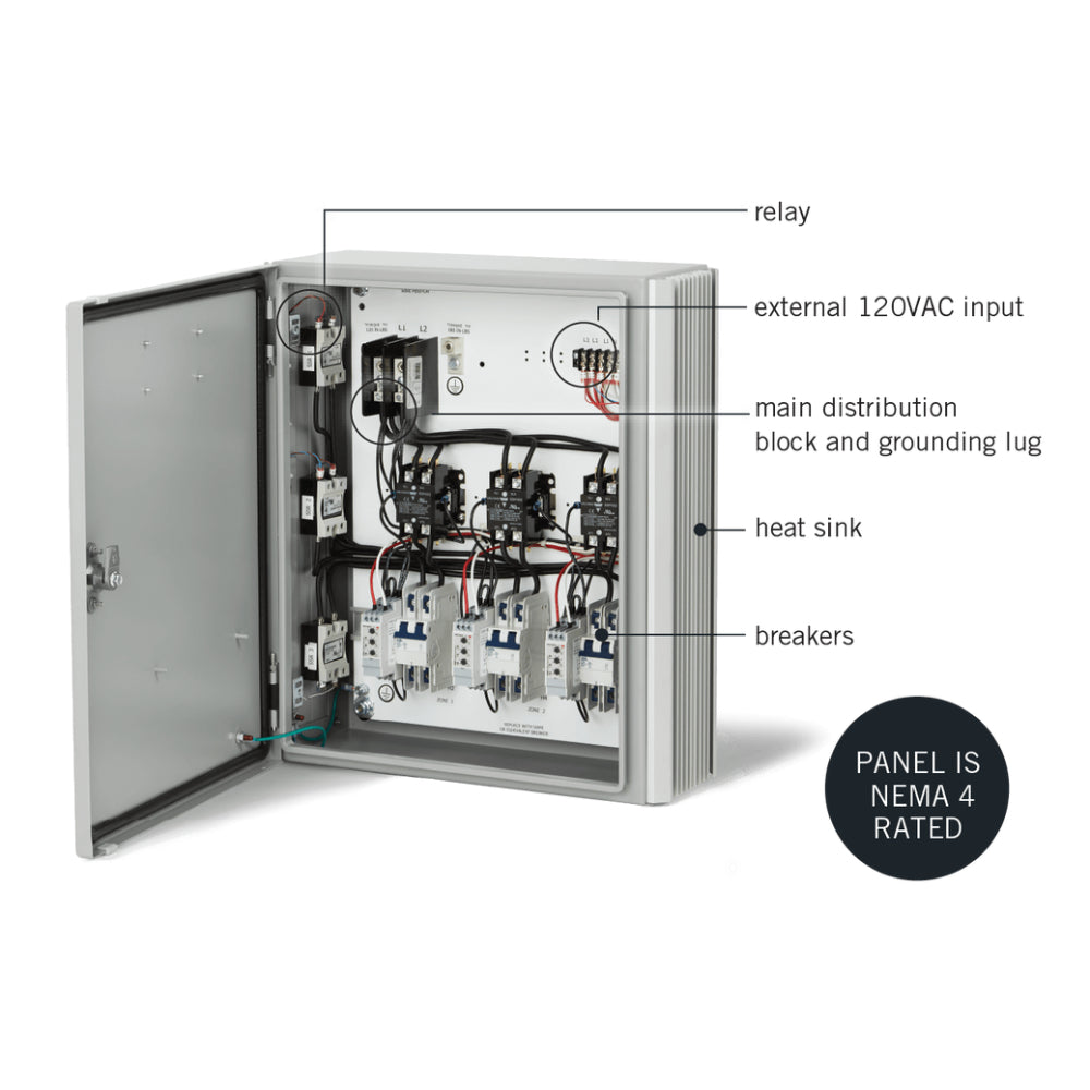 Infratech 30 4072 Universal Control Panel, 2 Relay Panel - 20 x 16 x 7 in. - Gray Steel Color
