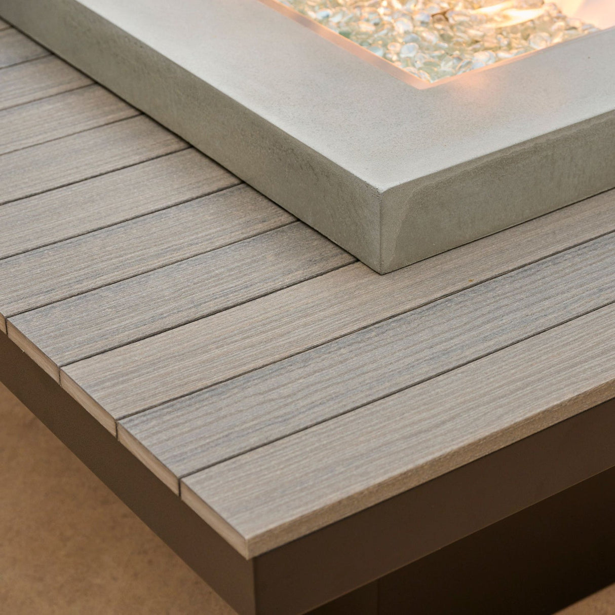 The Outdoor Greatroom Uptown Linear Gas Fire Table - UPT-1242-CGR