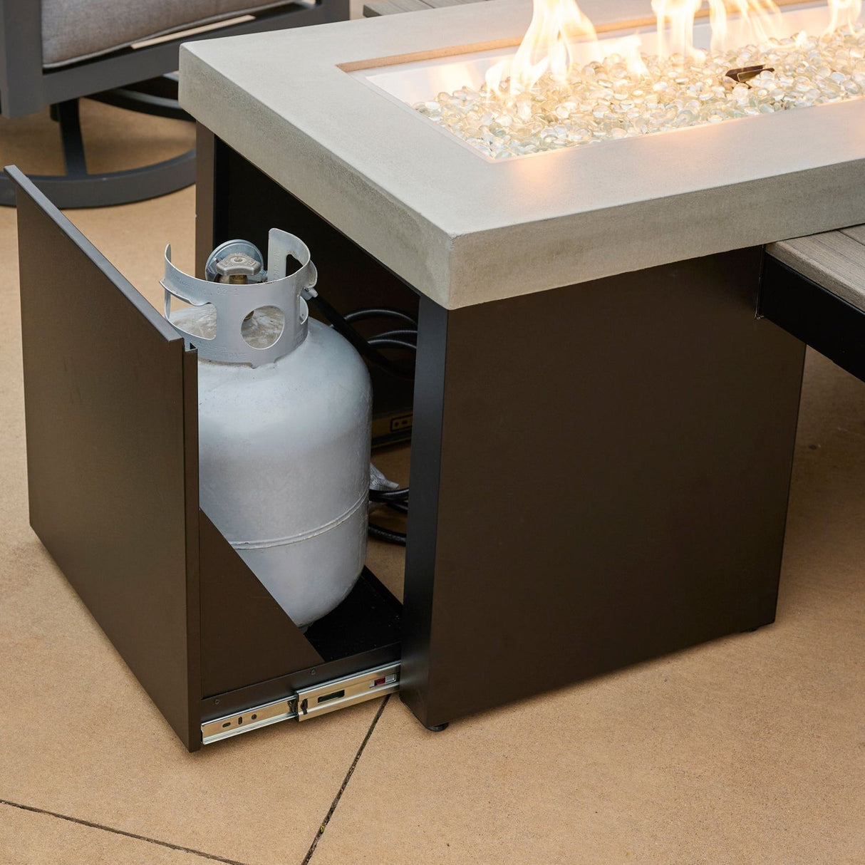 The Outdoor Greatroom Uptown Linear Gas Fire Table - UPT-1242-CGR