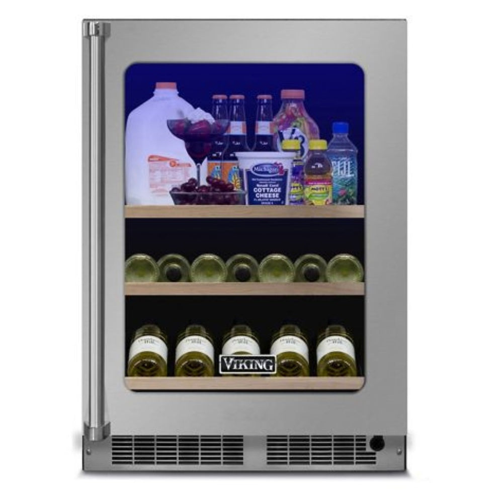 Viking 5 Series 24 inch Undercounter Beverage Center with 5.5 cu. ft. Capacity, in Stainless Steel - VBUI5241GSS