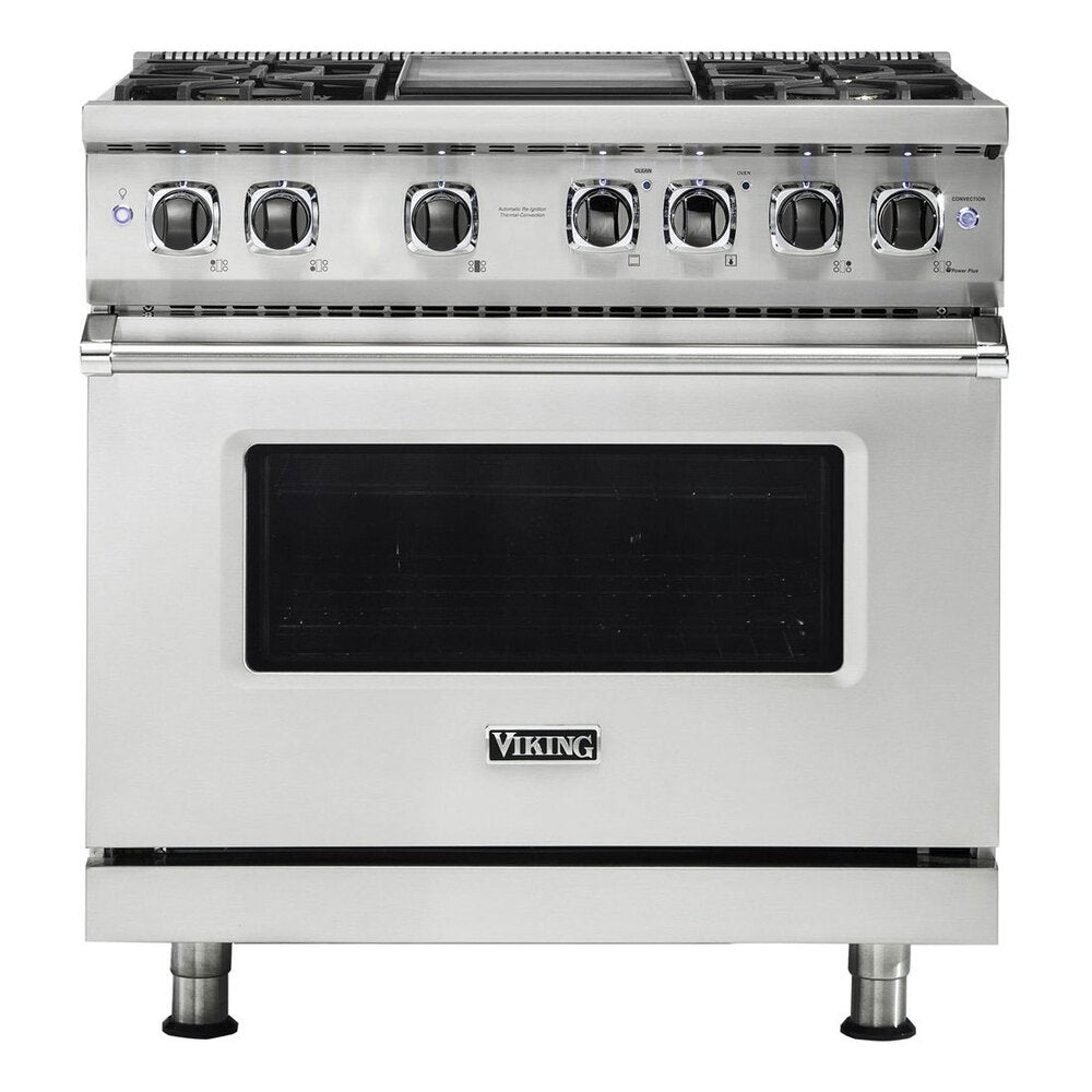 Viking 5 Series 36 inch Dual Fuel Range with 4 Sealed Burners and Griddle - VDR5364G*