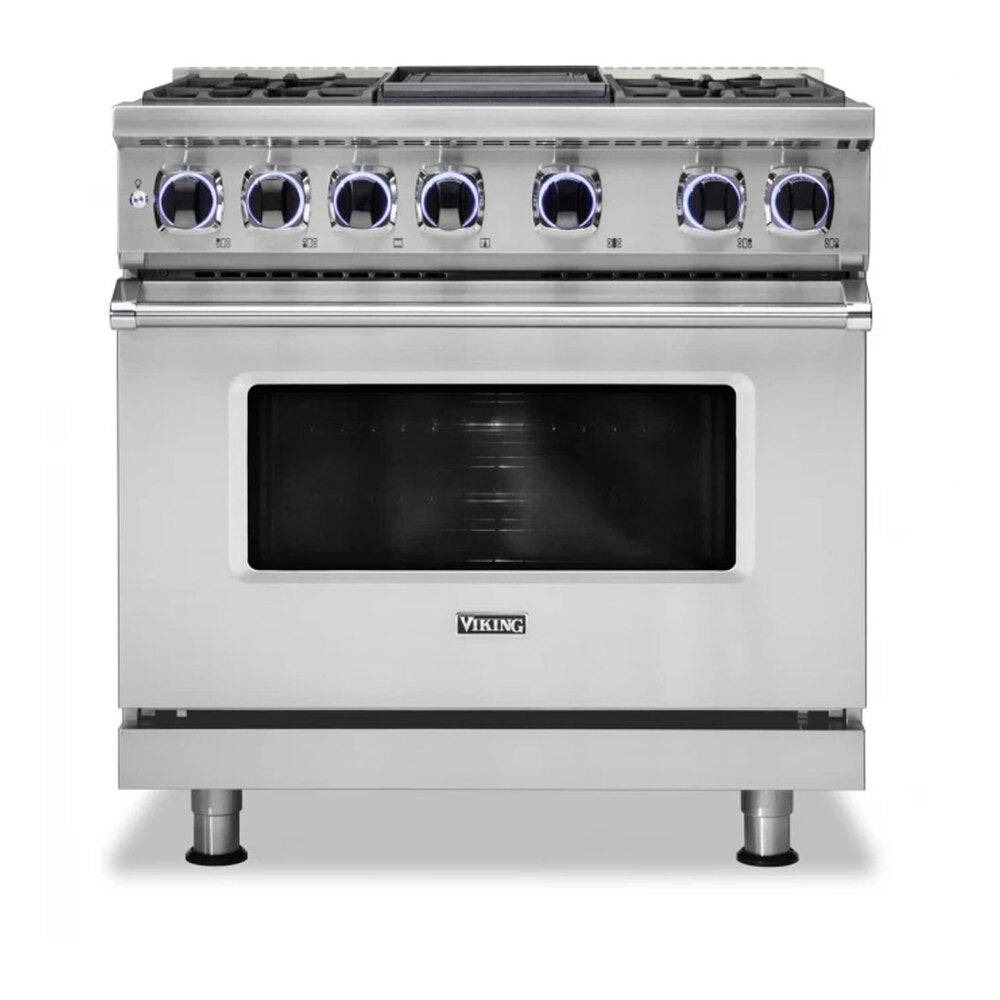 Viking 7 Series 36 inch Dual Fuel Range with 4 Sealed Burners and Griddle - VDR73624G*