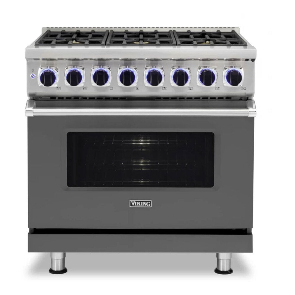 Viking 7 Series 36 inch Dual Fuel Range with 6 Sealed Burners - VDR73626B*
