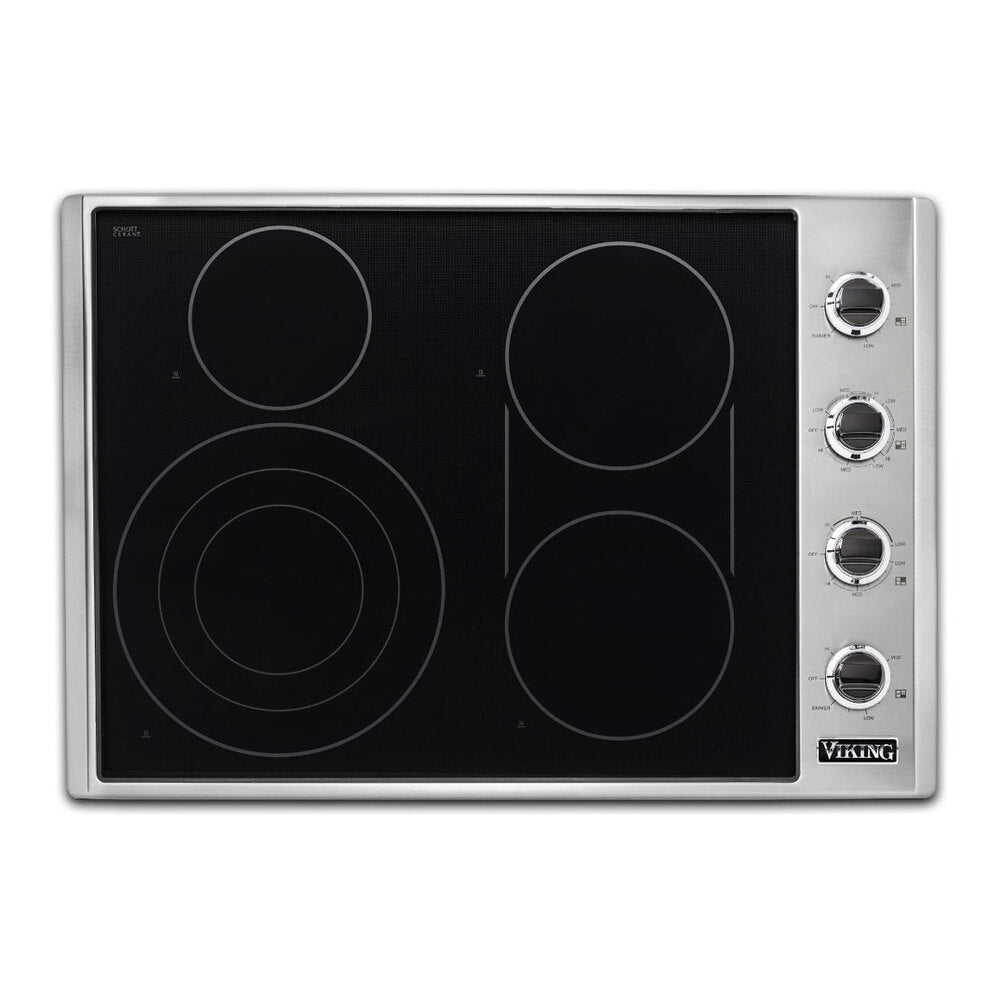Viking 5 Series 30 inch Electric Radiant Cooktop with 4 Elements - VECU53014BSB
