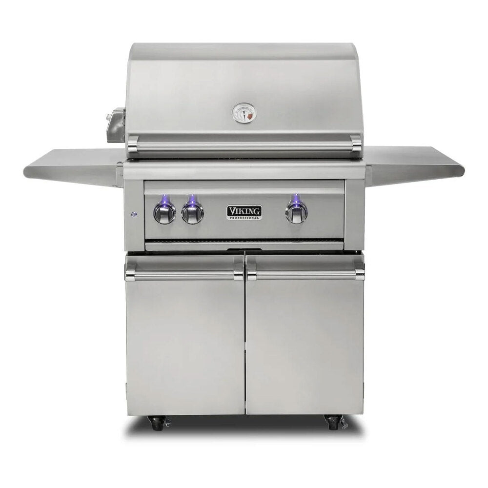 Viking 5 Series 30 inch Freestanding Grill with ProSear Burner and Rotisserie in Stainless Steel - VQGFS5301NSS